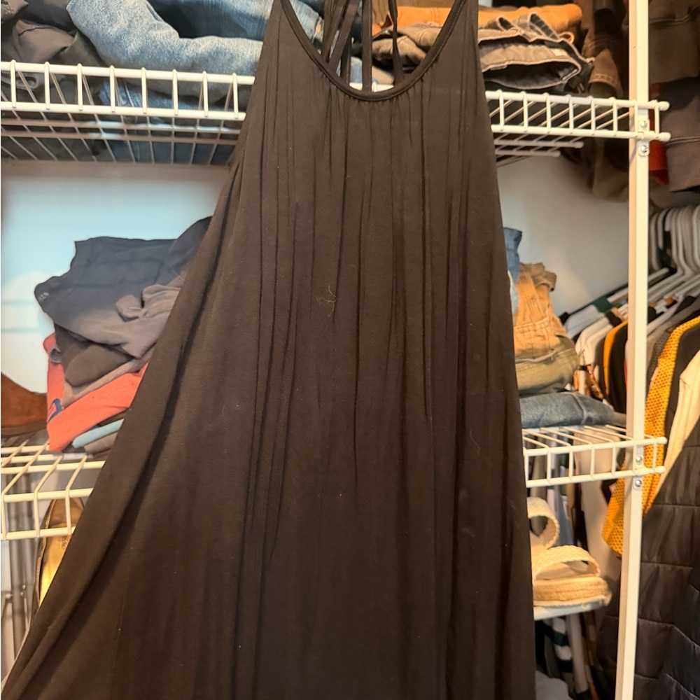 Black Sleeveless A-Line Maxi Dress - Classic Women's Dress